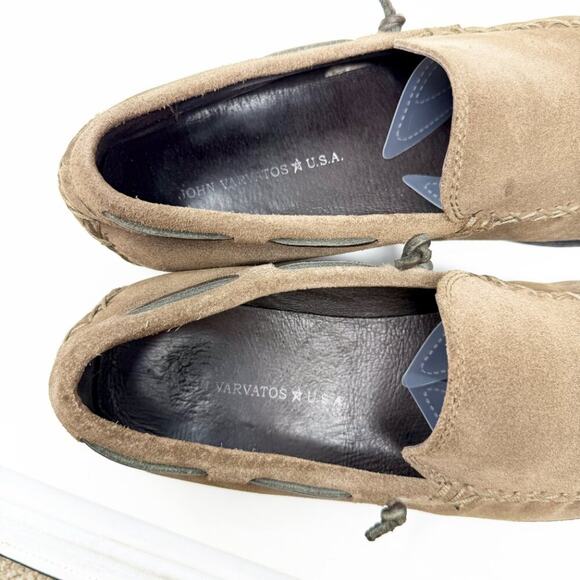 John Varvatos Tan Suede Loafers Driving Shoes Men's US Size 9.5 VGUC Slip On - Picture 8 of 10